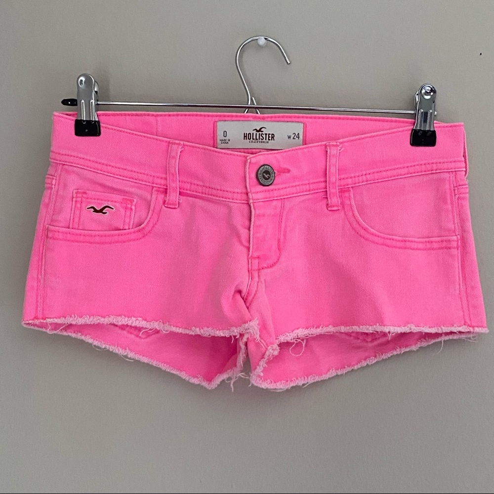 Hollister Hot pink jean shorts size 0
